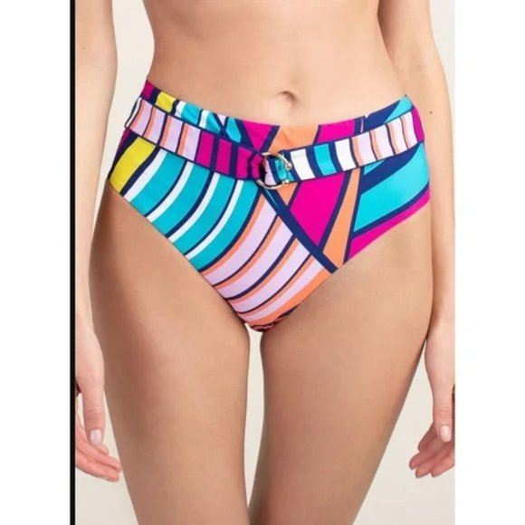 🌸💐Trina Turk Catch a Wave High Waist Belted Bikini🌸💐 Sz 12 - Picture 4 of 5